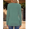 Zeagoo Women’s Long Sleeve Waffle Knit Shirts Dressy Casual Loose Button Up V Neck Tops 2026 Fall Basic Tee Blouse(Grayish Green)