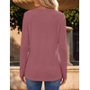 Zeagoo Women’s Long Sleeve Waffle Knit Shirts Dressy Casual Loose Button Up V Neck Tops 2026 Fall Basic Tee Blouse(Mauve)