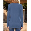 Zeagoo Women’s Long Sleeve Waffle Knit Shirts Dressy Casual Loose Button Up V Neck Tops 2026 Fall Basic Tee Blouse(Navy Blue)