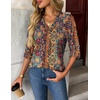 Zeagoo Womens Roll Up Long Sleeve Tops V Neck Shirts Dressy Casual Work Blouses S-2XL(Mz721)