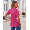 Zeagoo Womens Summer Tops 2026 Puff Short Sleeve Shirts V Neck Tunic blouse(A-hot Pink)