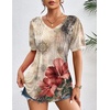 Zeagoo Womens Summer Tops 2026 Puff Short Sleeve Shirts V Neck Tunic blouse(A-pa275)