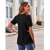 Zeagoo Womens Summer Tops 2026 Puff Short Sleeve Shirts V Neck Tunic blouse(Black)