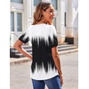 Zeagoo Womens Summer Tops 2026 Puff Short Sleeve Shirts V Neck Tunic blouse(Black White Jb204)