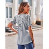Zeagoo Womens Summer Tops 2026 Puff Short Sleeve Shirts V Neck Tunic blouse(Dh62)
