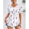 Zeagoo Womens Summer Tops 2026 Puff Short Sleeve Shirts V Neck Tunic blouse(Dw170)