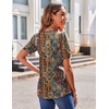 Zeagoo Womens Summer Tops 2026 Puff Short Sleeve Shirts V Neck Tunic blouse(Multi Floral Mz721)