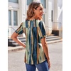 Zeagoo Womens Summer Tops 2026 Puff Short Sleeve Shirts V Neck Tunic blouse(Multicolor 289)