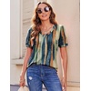 Zeagoo Womens Summer Tops 2026 Puff Short Sleeve Shirts V Neck Tunic blouse(Multicolor 289)