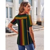 Zeagoo Womens Summer Tops 2026 Puff Short Sleeve Shirts V Neck Tunic blouse(Stripe Tz275)