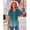 Zeagoo Womens Summer Tops 2026 Puff Short Sleeve Shirts V Neck Tunic blouse(Xh363)