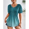 Zeagoo Womens Summer Tops 2026 Puff Short Sleeve Shirts V Neck Tunic blouse(Xh363)