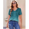 Zeagoo Womens Summer Tops 2026 Puff Short Sleeve Shirts V Neck Tunic blouse(Xh363)