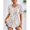 Zeagoo Womens Summer Tops 2026 Puff Short Sleeve Shirts V Neck Tunic blouse(Xh403)