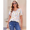Zeagoo Womens Summer Tops 2026 Puff Short Sleeve Shirts V Neck Tunic blouse(Xh403)