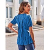 Zeagoo Womens Summer Tops 2026 Puff Short Sleeve Shirts V Neck Tunic blouse(Zr459)