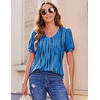 Zeagoo Womens Summer Tops 2026 Puff Short Sleeve Shirts V Neck Tunic blouse(Zr459)