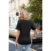 Zeagoo Womens Summer Tops Short Sleeve Work Casual Shirts Trendy V Neck Tee(A-black)