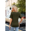 Zeagoo Womens Summer Tops Short Sleeve Work Casual Shirts Trendy V Neck Tee(Army Green)