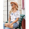 Zeagoo Womens Summer Tops Short Sleeve Work Casual Shirts Trendy V Neck Tee(Bf112)