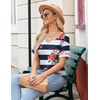 Zeagoo Womens Summer Tops Short Sleeve Work Casual Shirts Trendy V Neck Tee(Bf98)