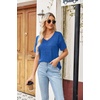 Zeagoo Womens Summer Tops Short Sleeve Work Casual Shirts Trendy V Neck Tee(Cx319)
