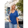 Zeagoo Womens Summer Tops Short Sleeve Work Casual Shirts Trendy V Neck Tee(Cx319)