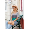 Zeagoo Womens Summer Tops Short Sleeve Work Casual Shirts Trendy V Neck Tee(Jh595)
