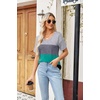 Zeagoo Womens Summer Tops Short Sleeve Work Casual Shirts Trendy V Neck Tee(Jh595)