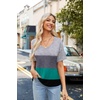 Zeagoo Womens Summer Tops Short Sleeve Work Casual Shirts Trendy V Neck Tee(Jh595)