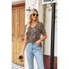 Zeagoo Womens Summer Tops Short Sleeve Work Casual Shirts Trendy V Neck Tee(Mz721)