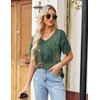 Zeagoo Womens Summer Tops Short Sleeve Work Casual Shirts Trendy V Neck Tee(Pa171)