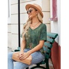 Zeagoo Womens Summer Tops Short Sleeve Work Casual Shirts Trendy V Neck Tee(Pa171)