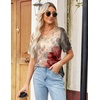 Zeagoo Womens Summer Tops Short Sleeve Work Casual Shirts Trendy V Neck Tee(Pa275)
