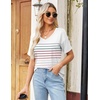 Zeagoo Womens Summer Tops Short Sleeve Work Casual Shirts Trendy V Neck Tee(Tw668)