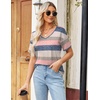 Zeagoo Womens Summer Tops Short Sleeve Work Casual Shirts Trendy V Neck Tee(Tw669)