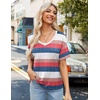 Zeagoo Womens Summer Tops Short Sleeve Work Casual Shirts Trendy V Neck Tee(Tw670)