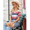 Zeagoo Womens Summer Tops Short Sleeve Work Casual Shirts Trendy V Neck Tee(Tw670)
