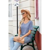 Zeagoo Womens Summer Tops Short Sleeve Work Casual Shirts Trendy V Neck Tee(Tz273)