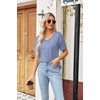 Zeagoo Womens Summer Tops Short Sleeve Work Casual Shirts Trendy V Neck Tee(Tz273)