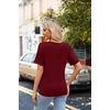 Zeagoo Womens Summer Tops Short Sleeve Work Casual Shirts Trendy V Neck Tee(Wine Red)