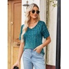 Zeagoo Womens Summer Tops Short Sleeve Work Casual Shirts Trendy V Neck Tee(Xh363)