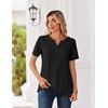 Zeagoo Womens Summer Tops V Neck Short Sleeve Shirts Dressy Casual Blouse(A-black)