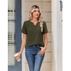 Zeagoo Womens Summer Tops V Neck Short Sleeve Shirts Dressy Casual Blouse(Army Green)