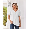 Zeagoo Womens Summer Tops V Neck Short Sleeve Shirts Dressy Casual Blouse(A-white)