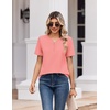 Zeagoo Womens Summer Tops V Neck Short Sleeve Shirts Dressy Casual Blouse(Coral)
