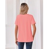 Zeagoo Womens Summer Tops V Neck Short Sleeve Shirts Dressy Casual Blouse(Coral)