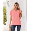 Zeagoo Womens Summer Tops V Neck Short Sleeve Shirts Dressy Casual Blouse(Coral)