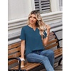 Zeagoo Womens Summer Tops V Neck Short Sleeve Shirts Dressy Casual Blouse(Dark Blue)