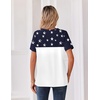 Zeagoo Womens Summer Tops V Neck Short Sleeve Shirts Dressy Casual Blouse(Gq39)